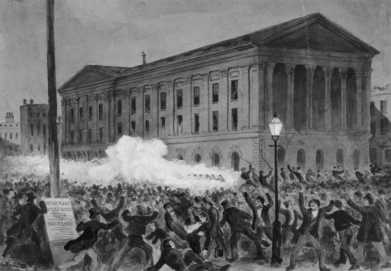 Astor Place Riot, 1849, 1896. finlandès tekijältä Charles M Jenckes