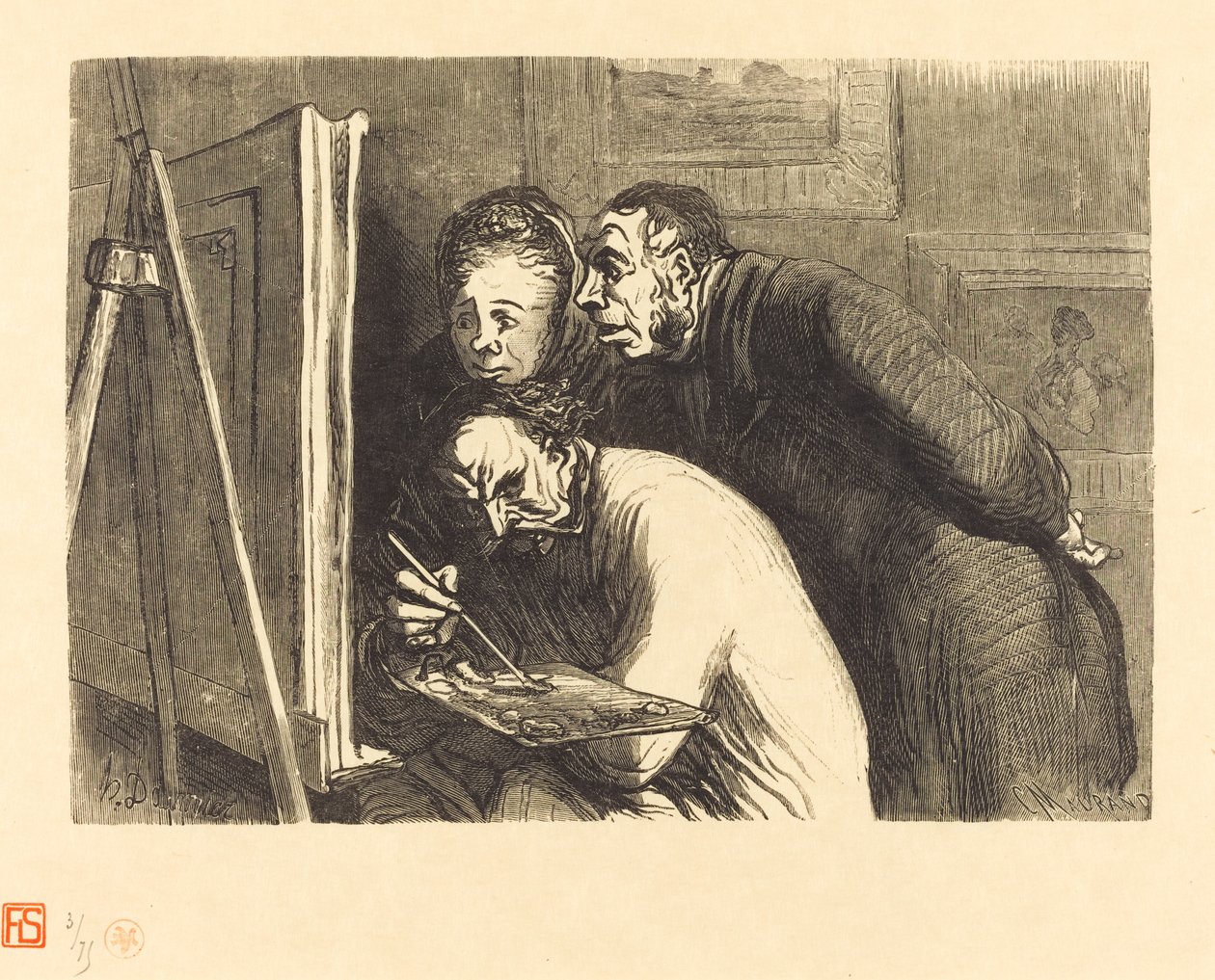 Taidemaalarit ja porvarit tekijältä Charles Maurand after Honoré Daumier
