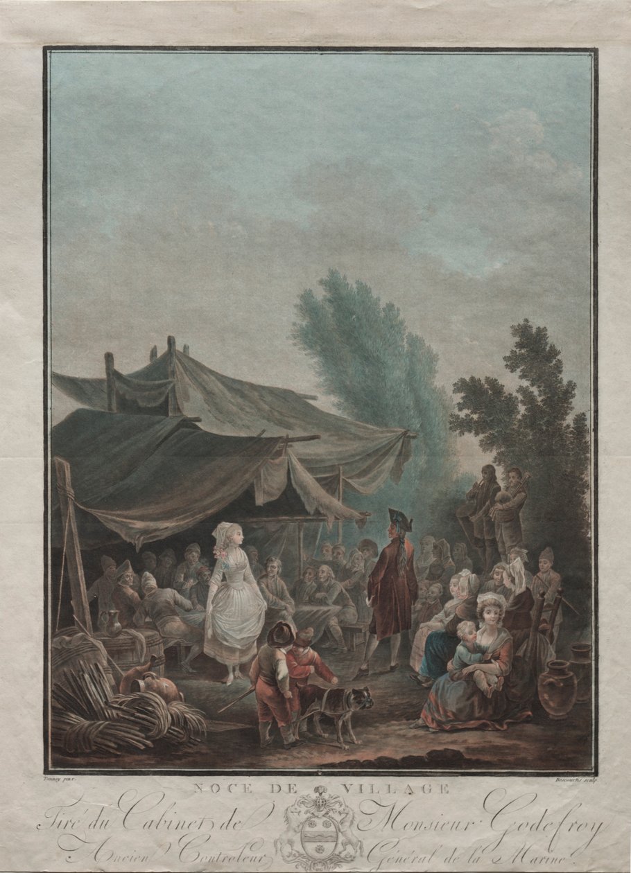 Kylän häät 1785. tekijältä Charles Melchior Descourtis