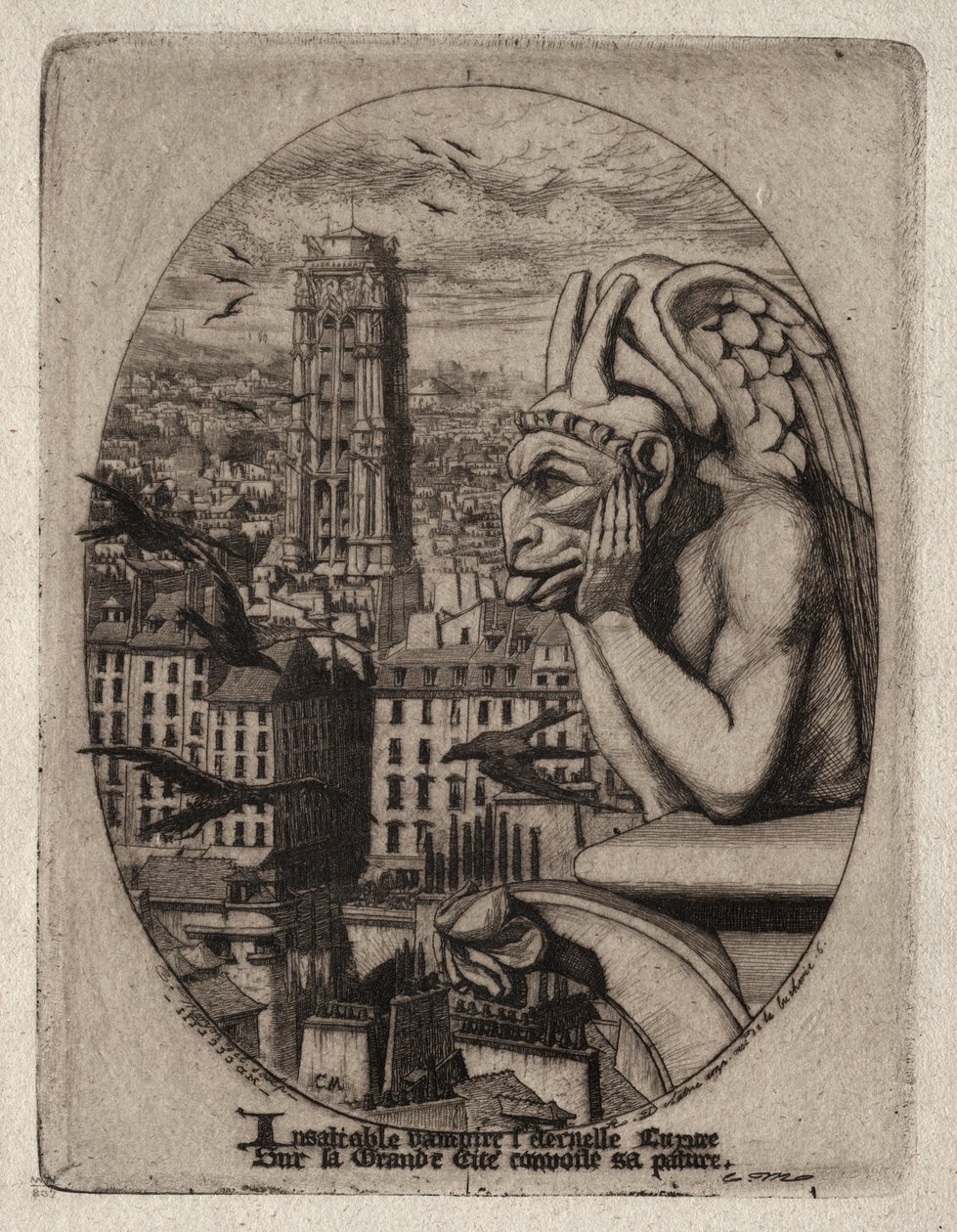 Pariisin etsaukset: Gargoyle tekijältä Charles Meryon