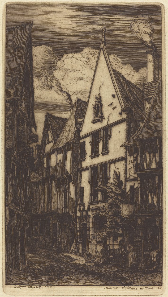 Rue des Toiles, Bourges tekijältä Charles Meryon