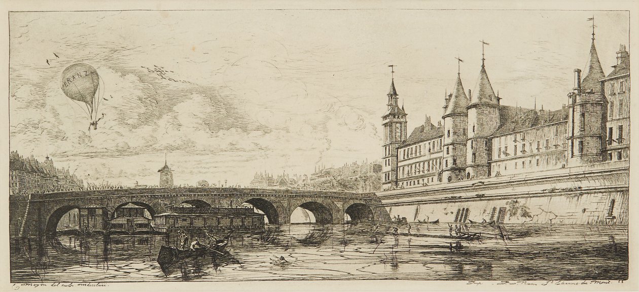Le Pont-Au-Change (etsaus) tekijältä Charles Meryon