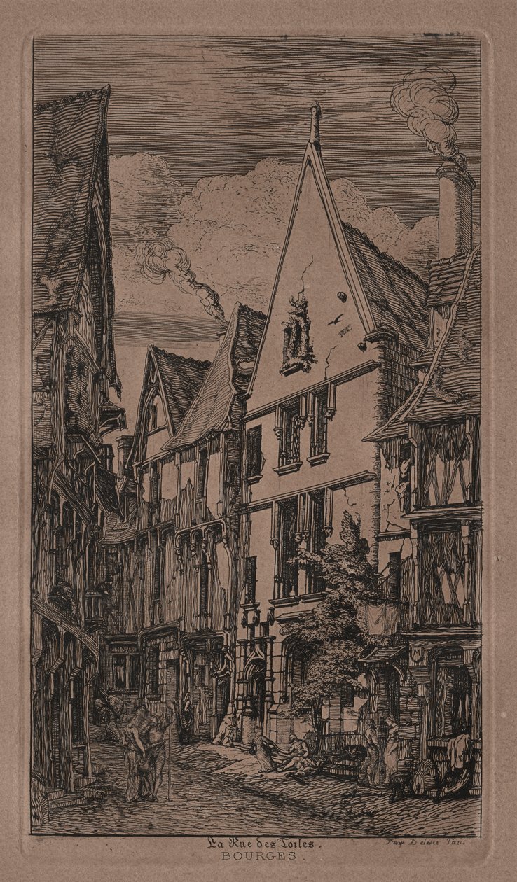 Rue des Toiles, Bourges tekijältä Charles Meryon