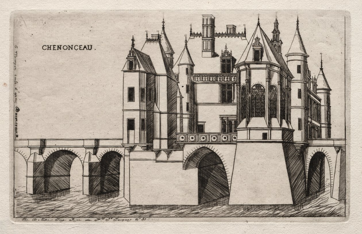 Chenonceaun linna tekijältä Charles Meryon