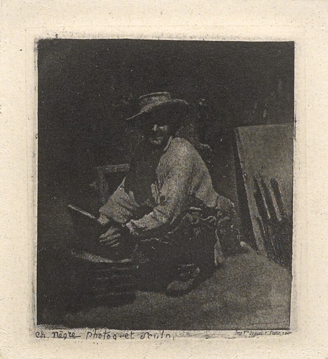 [The Crouching Mason] tekijältä Charles Nègre