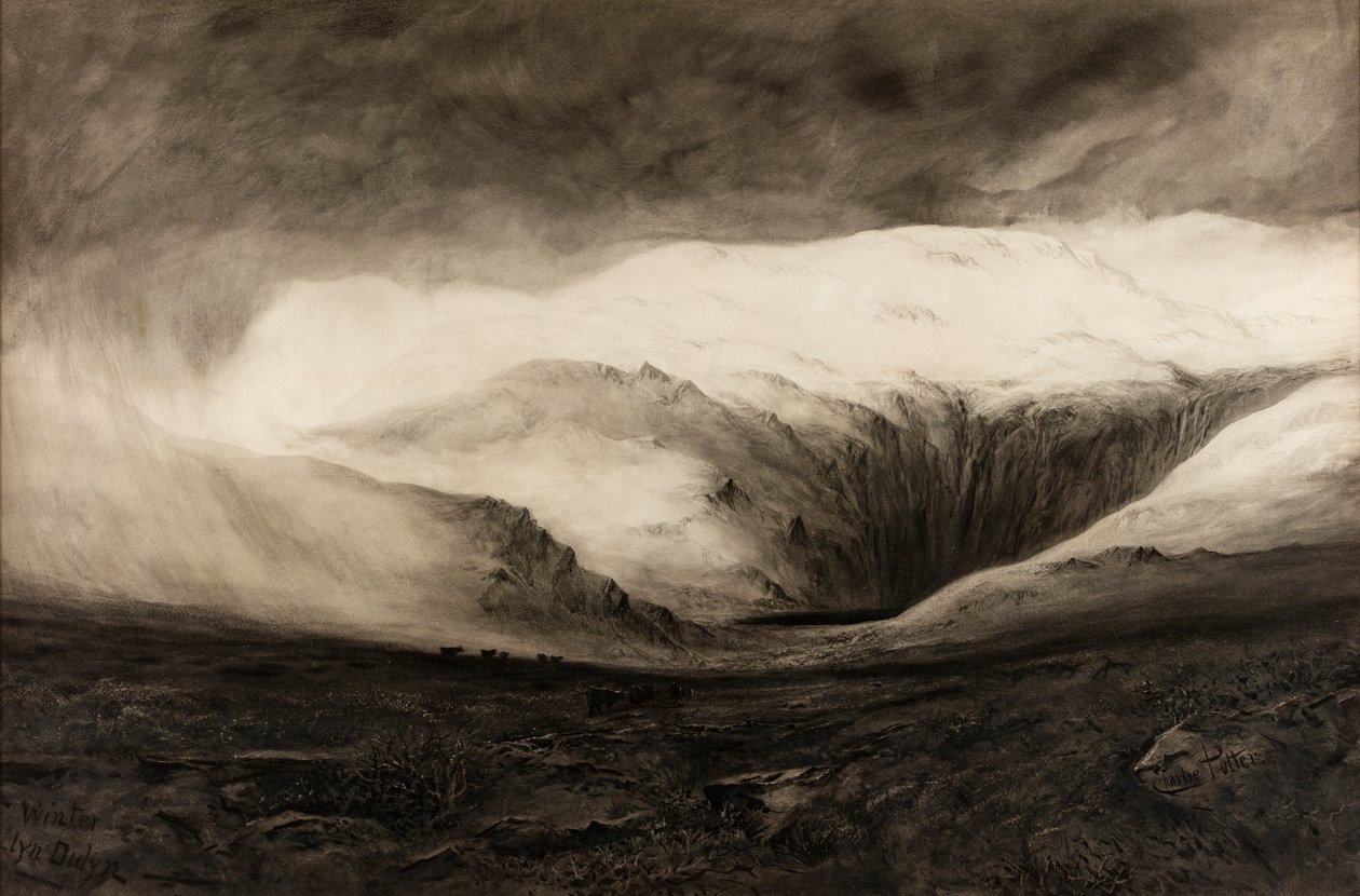 Talvi, Llyn Dulyn, päiväämätön (akvarelli paperille) tekijältä Charles Potter