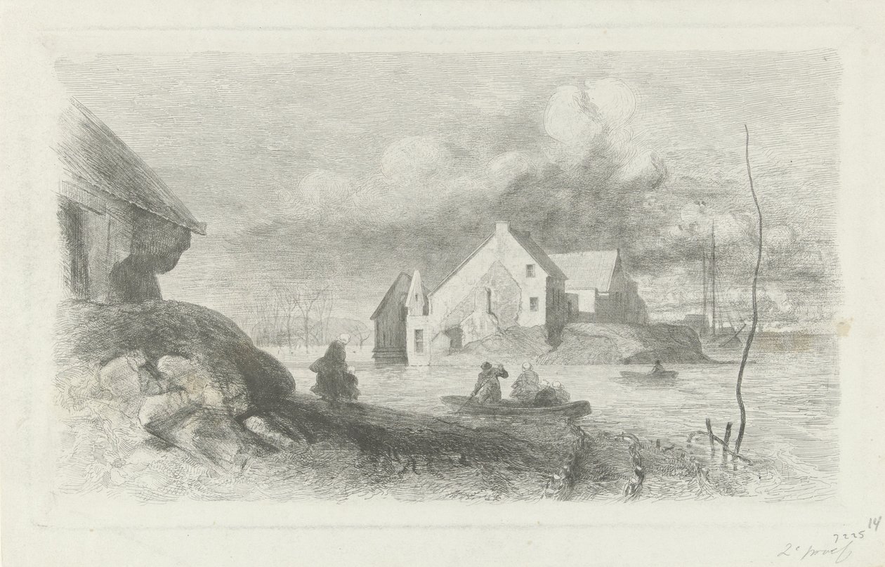 Tulva Lithissä Tulvakatastrofi 1855 (sarjan nimi) tekijältä Charles Rochussen