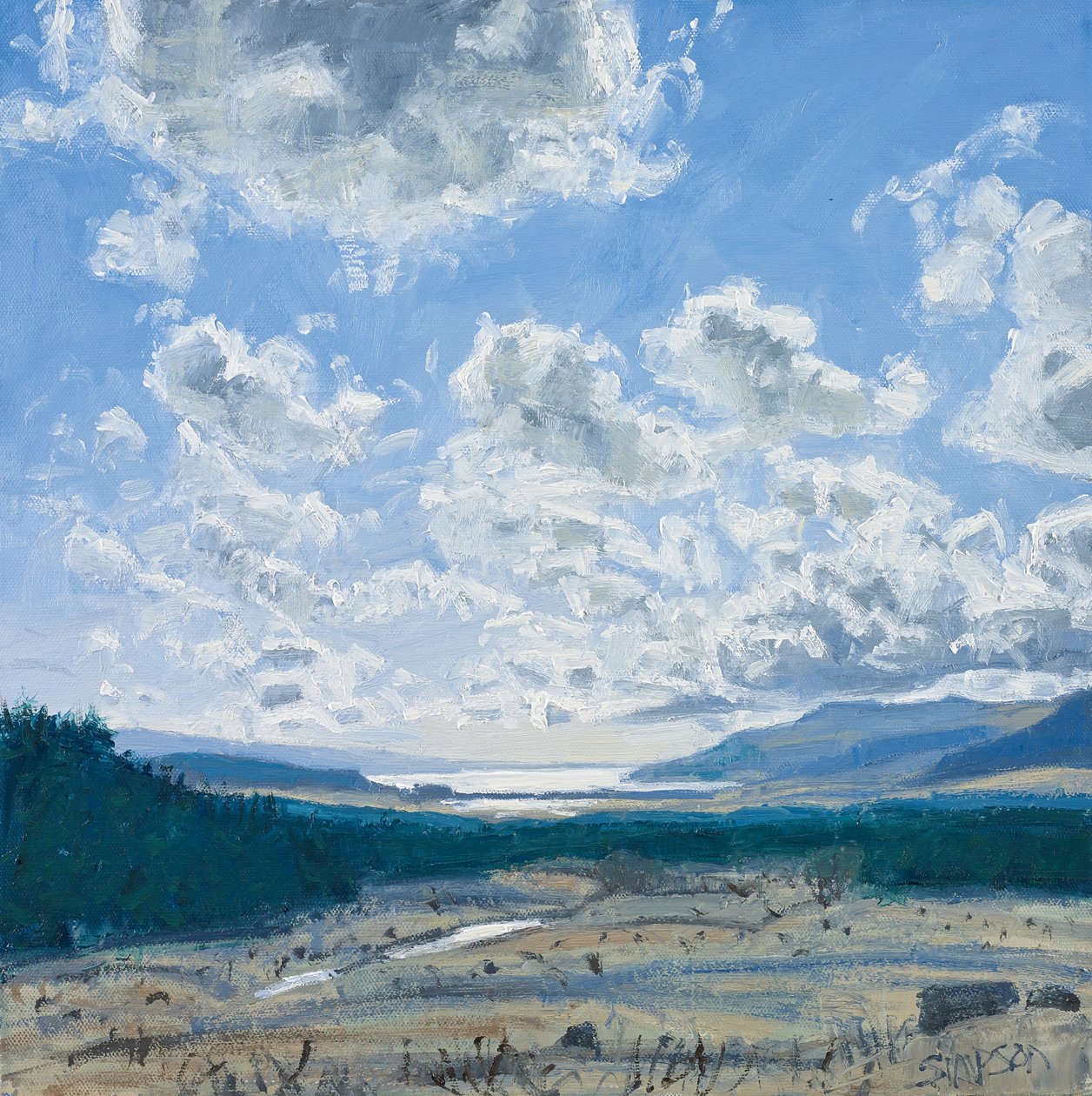 Loch Scridain, Mull, 2013 (öljy kankaalle) tekijältä Charles Simpson