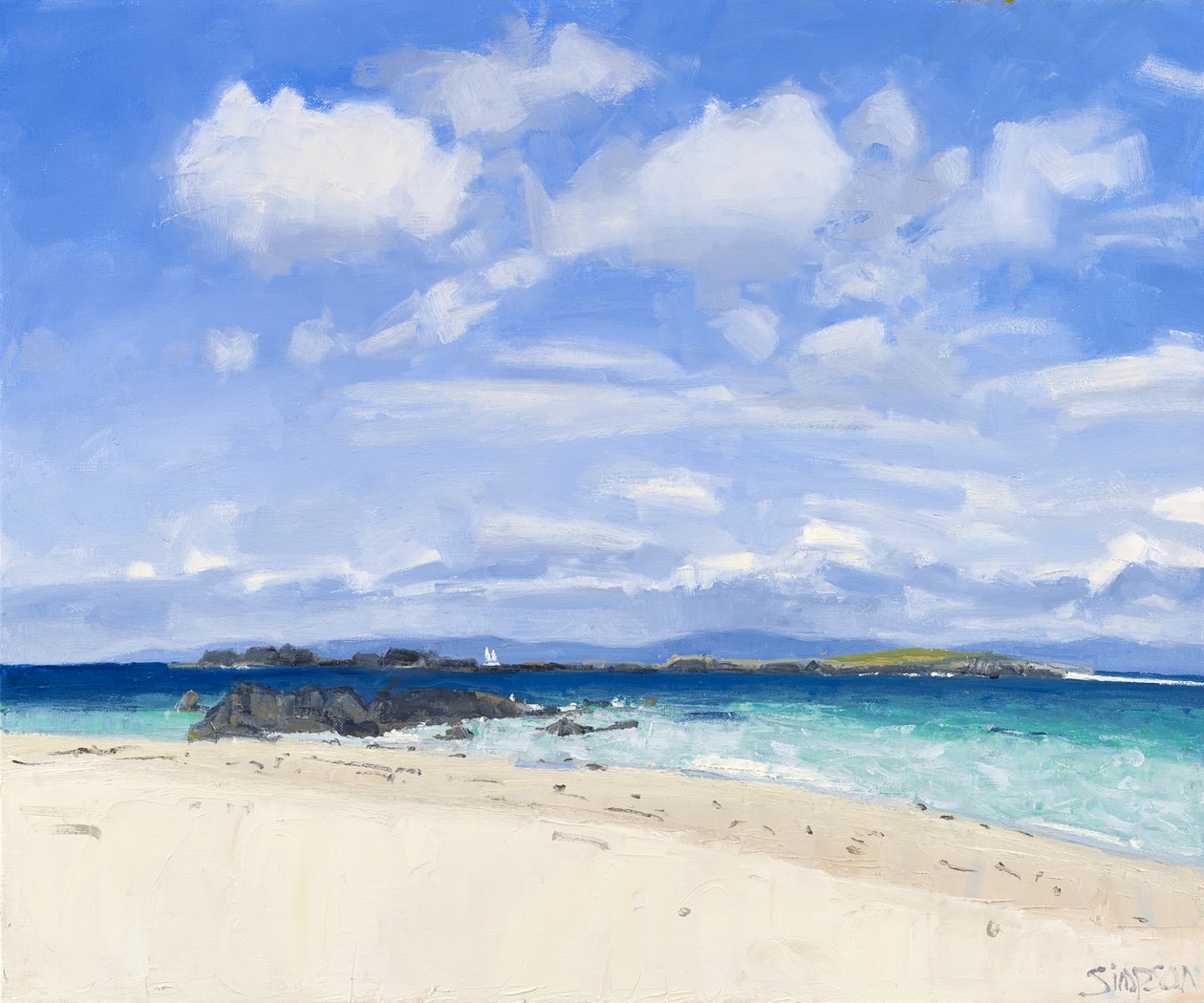 Kesätaivas, Iona, 2015 (öljy kankaalle) tekijältä Charles Simpson