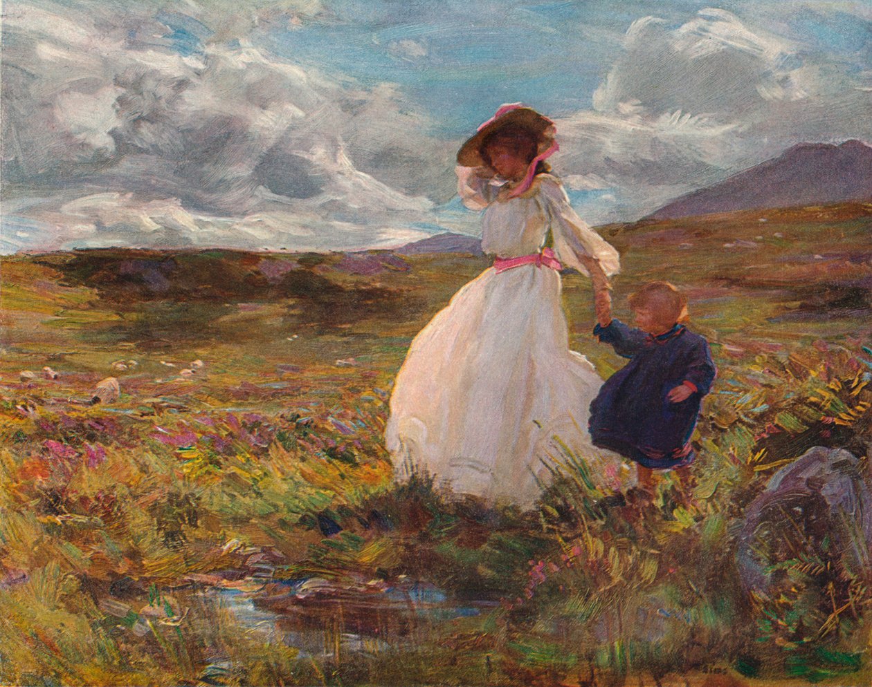 Auringonpaiste ja tuuli, c1907 tekijältä Charles Sims