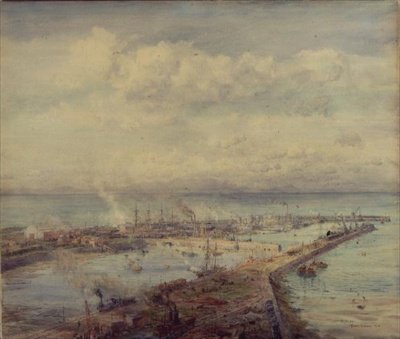 Troonin satama, Cornwall tekijältä Charles William Wyllie