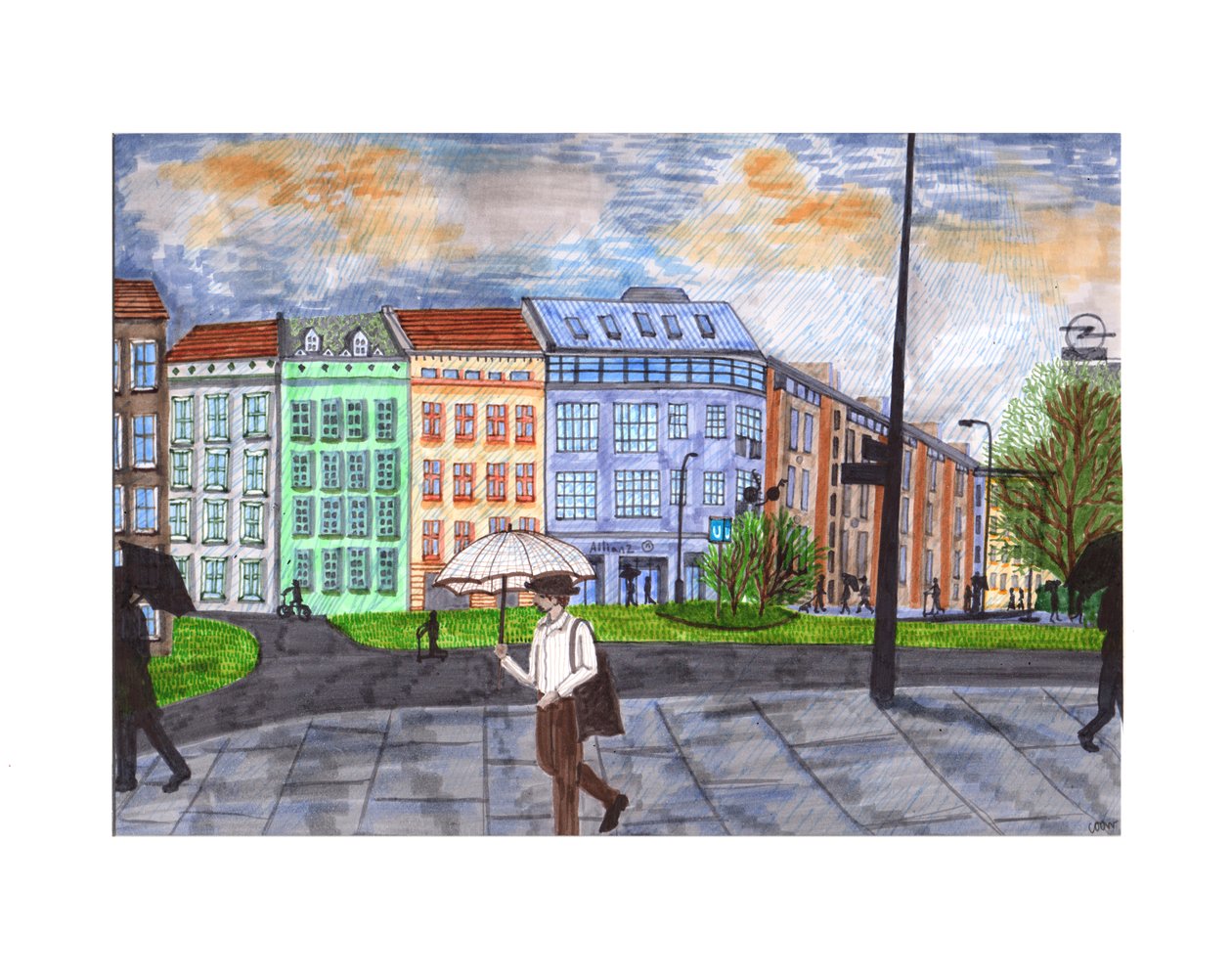 Moritzplatz, 2020 (sivellinkynät) tekijältä Charlotte Orr