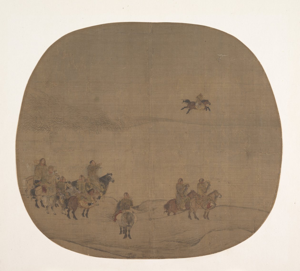 Nomadit metsästämässä haukkojen kanssa, 1200-luvun alku. tekijältä Chen Juzhong