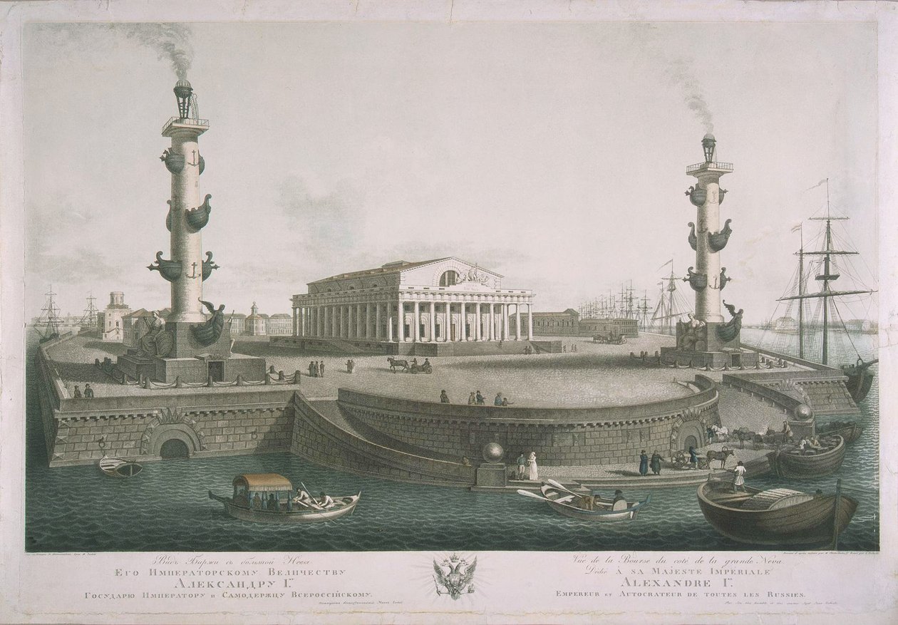 Näkymä Vasiljevskin saaren sylkeen, 1810-luku tekijältä Chessky