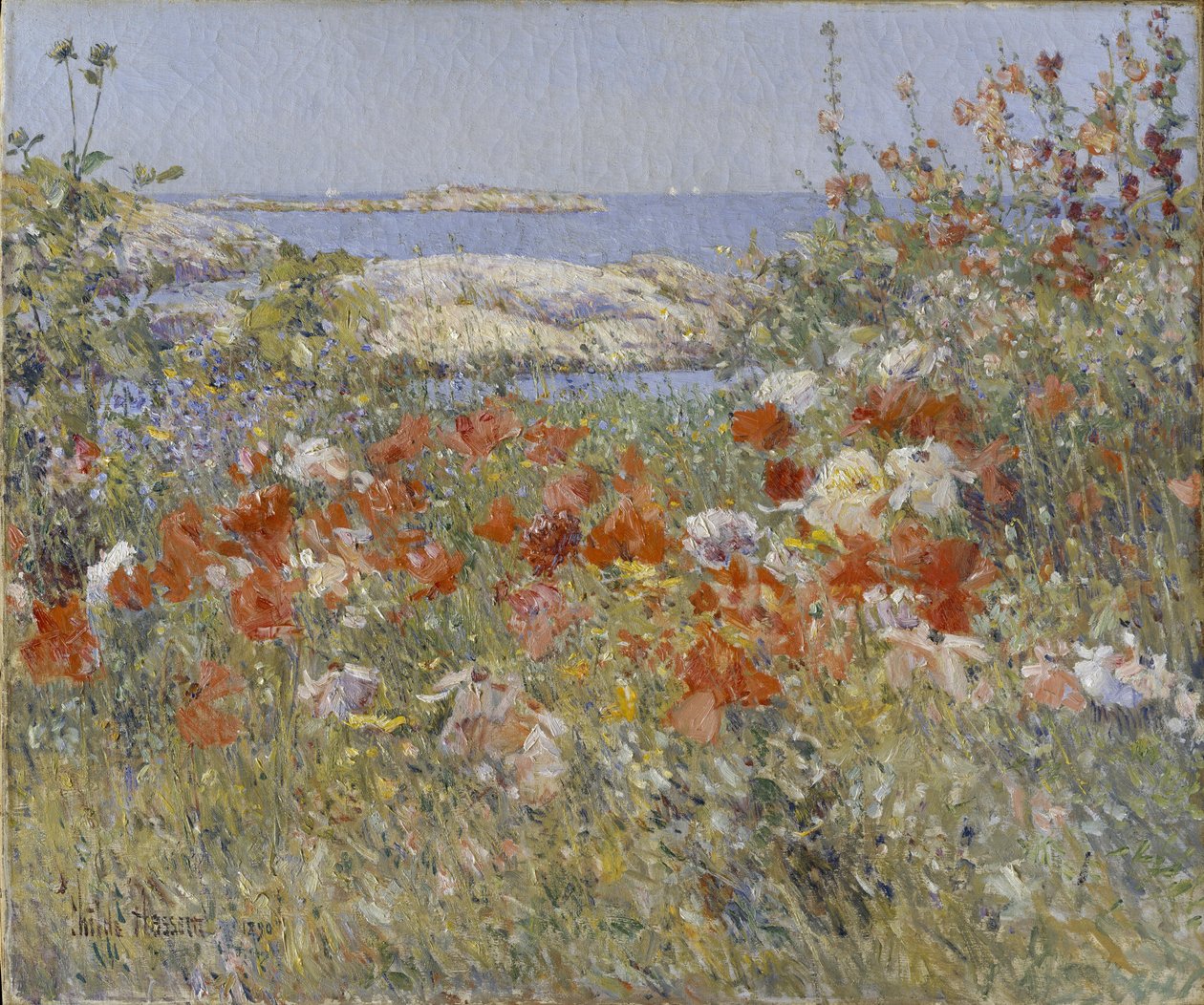  Celia Thaxtersin puutarha, Isles of Shoals, Maine, 1890n tekijältä Childe Hassam
