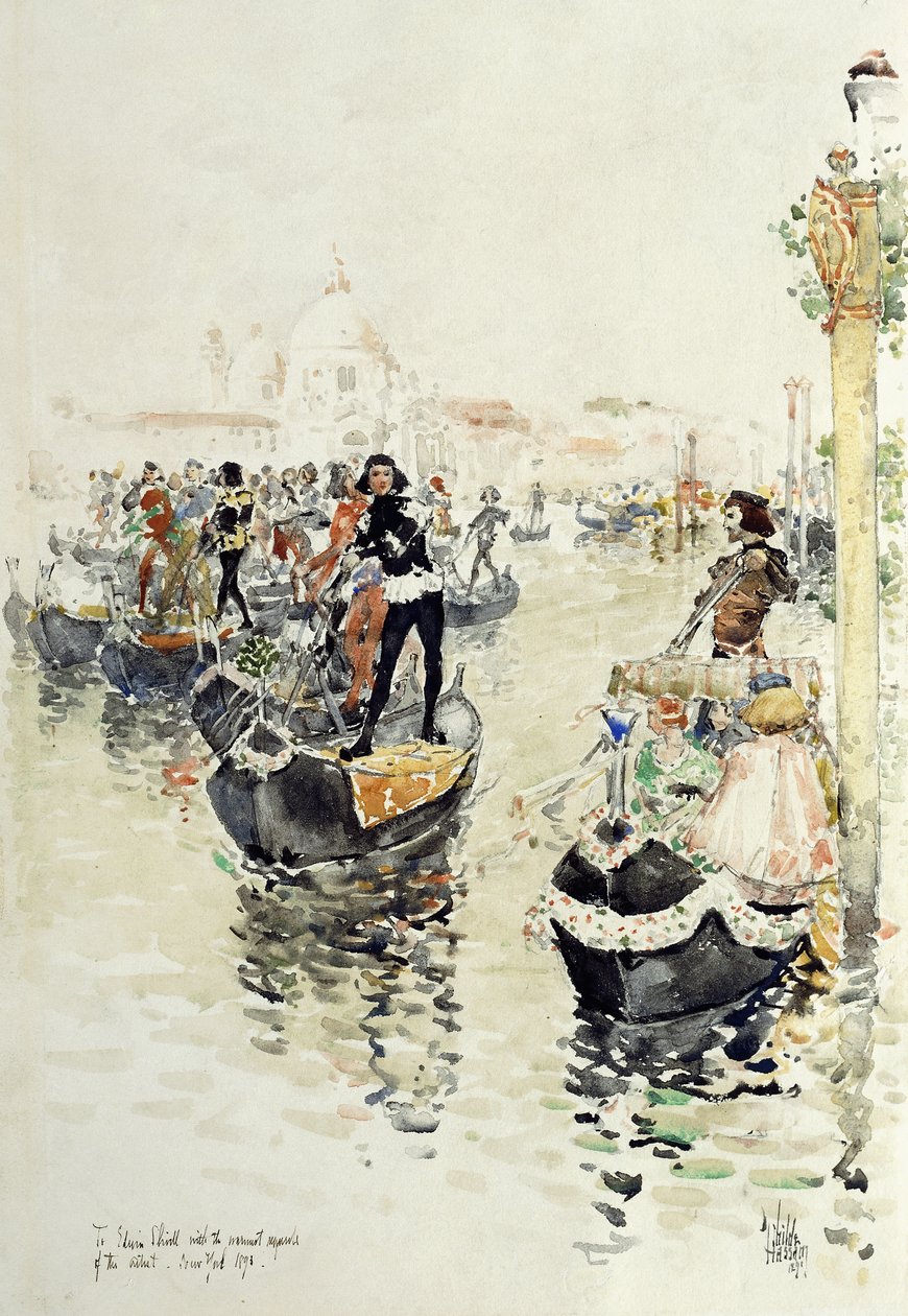 Venetsialainen regatta tekijältä Childe Frederick Hassam