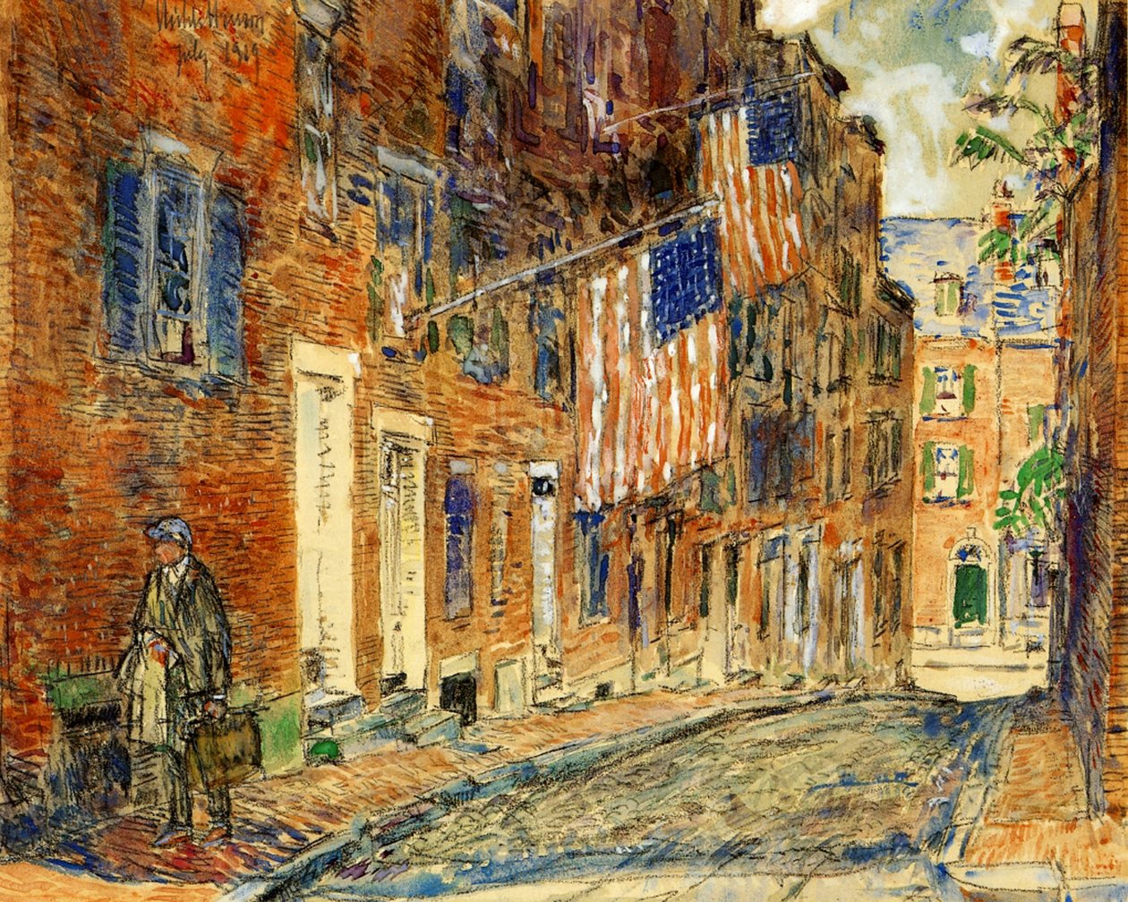 Acorn Street, Boston tekijältä Childe Frederick Hassam