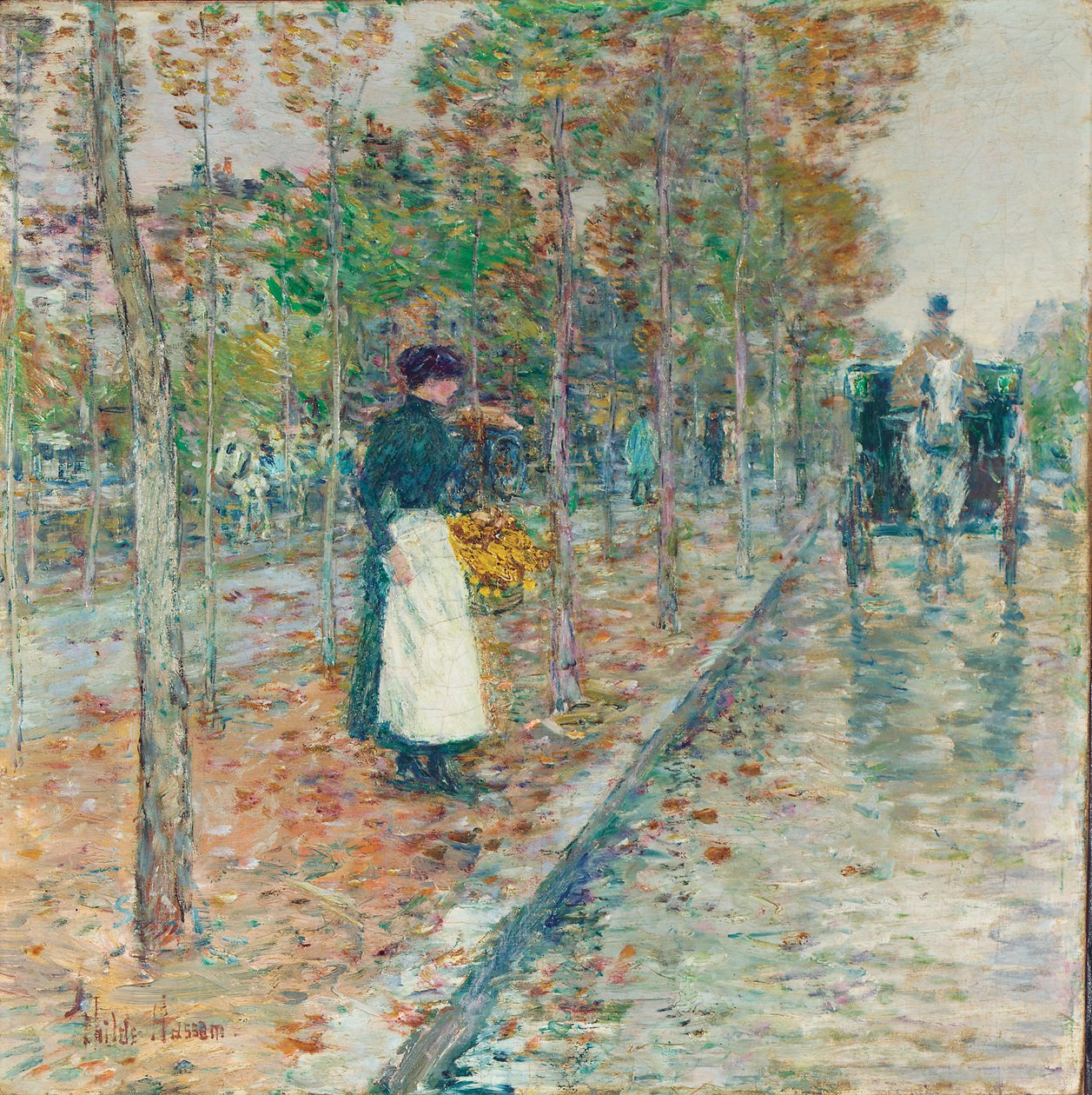 Autumn Boulevard, Pariisi (öljy kankaalle) tekijältä Childe Frederick Hassam
