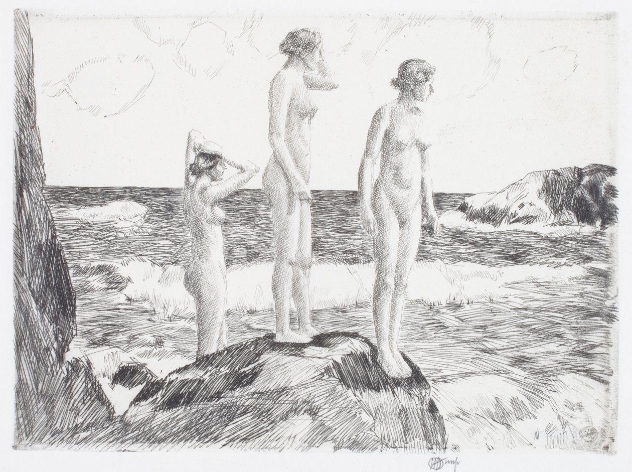 Syvänmeren uimarit tekijältä Childe Frederick Hassam
