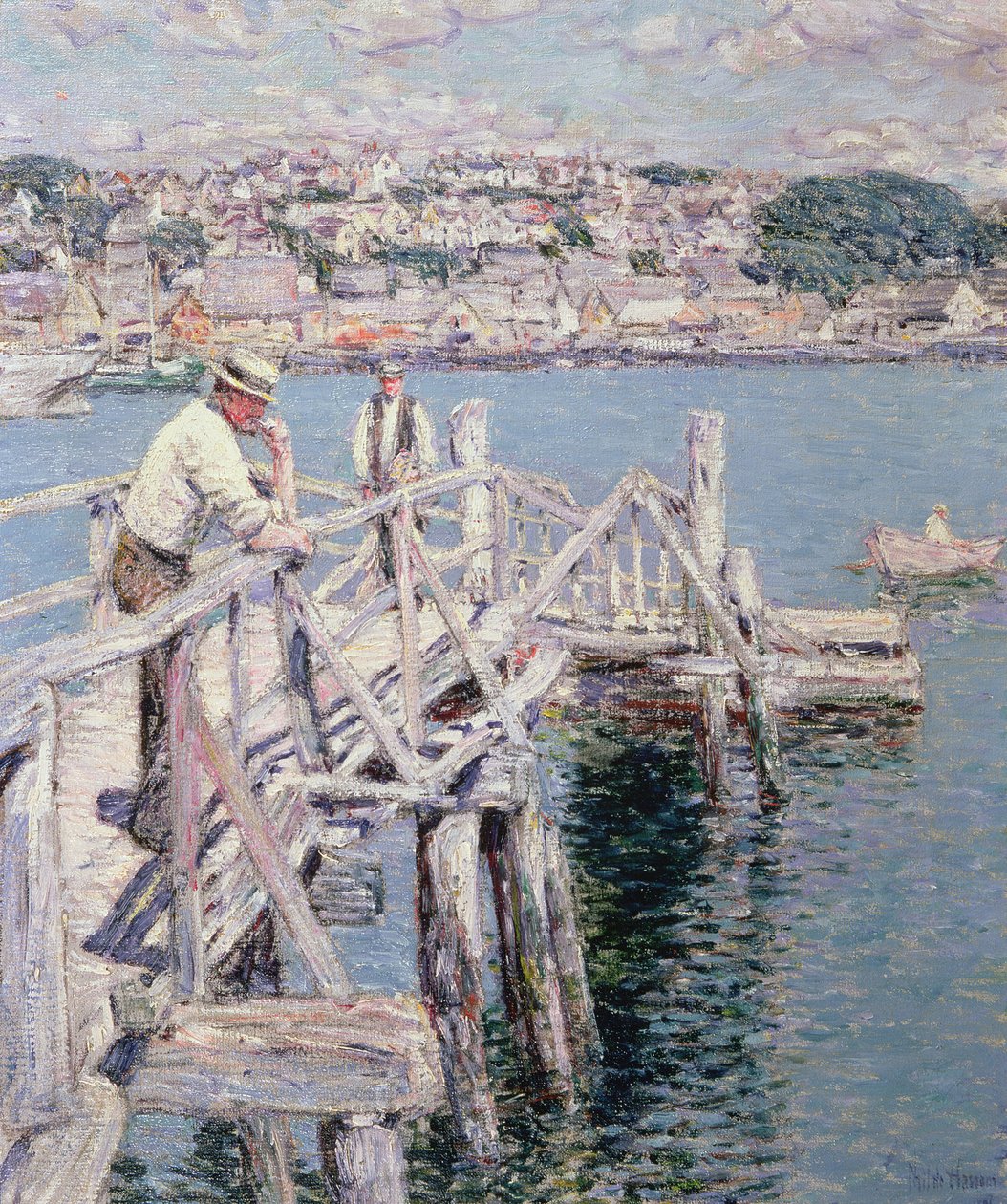 Dock Scene, Gloucester tekijältä Childe Frederick Hassam
