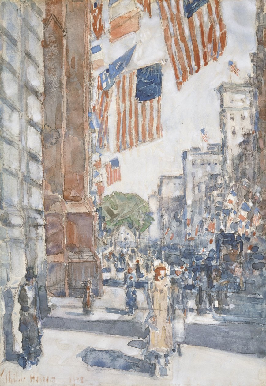 Liput, Fifth Avenue tekijältä Childe Frederick Hassam