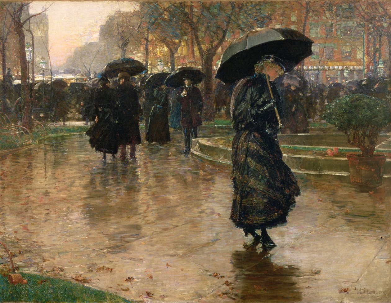 Rain Storm, Union Square tekijältä Childe Frederick Hassam