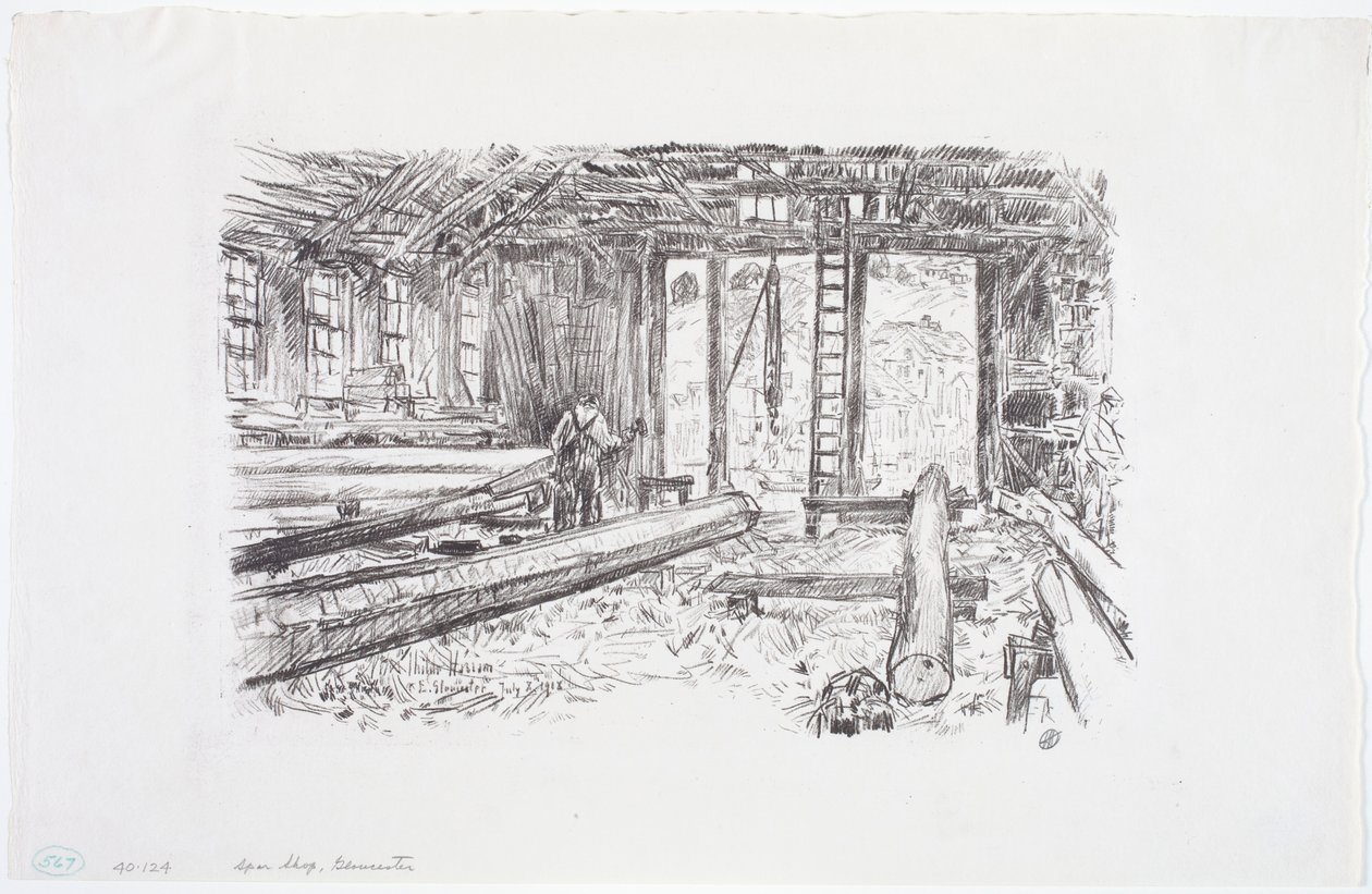 Spar Shop, Gloucester tekijältä Childe Frederick Hassam
