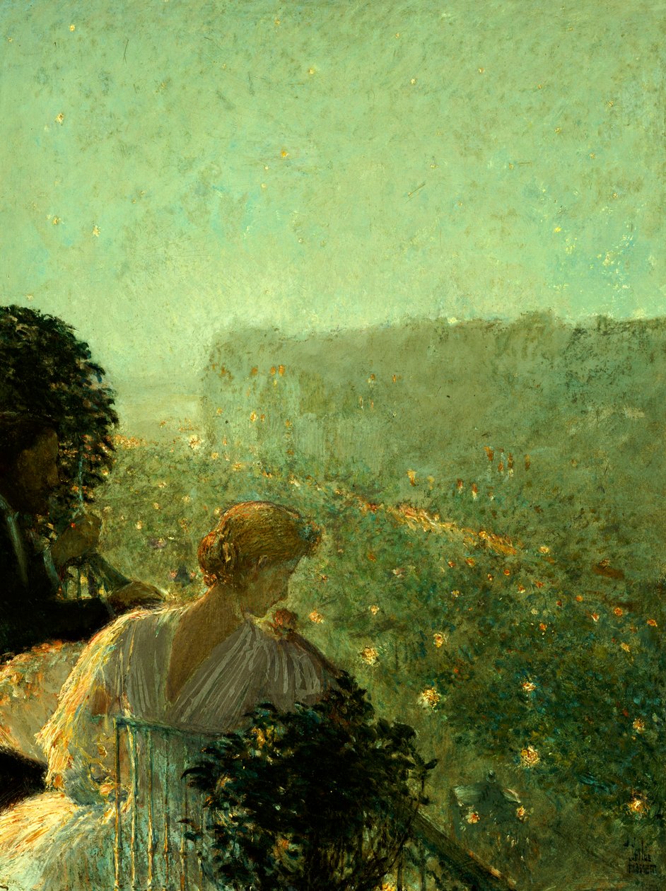 Kesäilta, Pariisi (öljy aluksella) tekijältä Childe Frederick Hassam