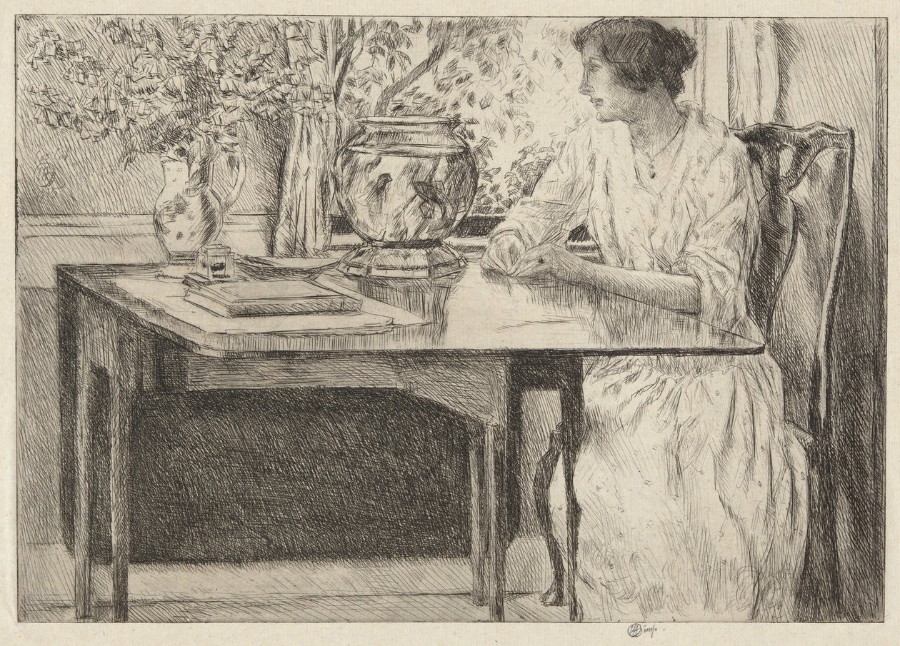 Colonial Table, Cos Cob, 1915 tekijältä Childe Hassam