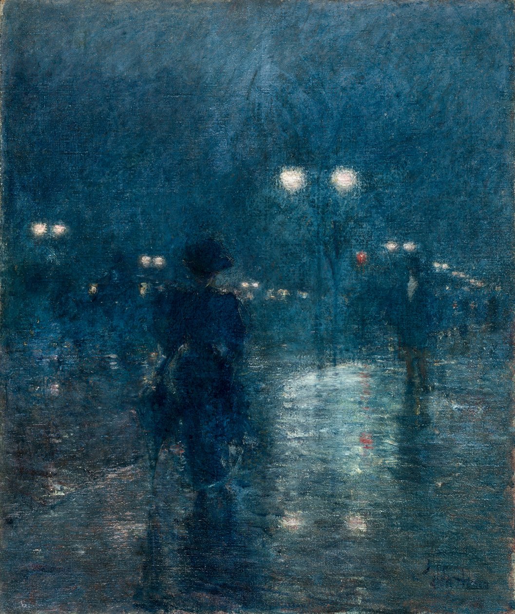 Fifth Avenue Nocturne, n. 1895. tekijältä Childe Hassam
