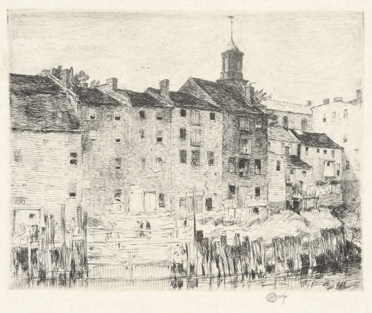 Vanhat varastot, Portsmouth tekijältä Childe Hassam