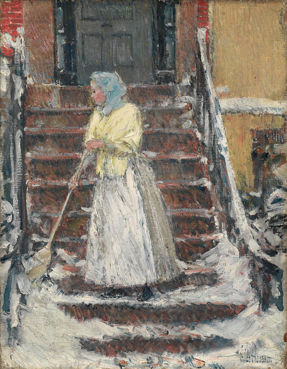 Pyyhkäisevä lumi, 1890-luku. tekijältä Childe Hassam