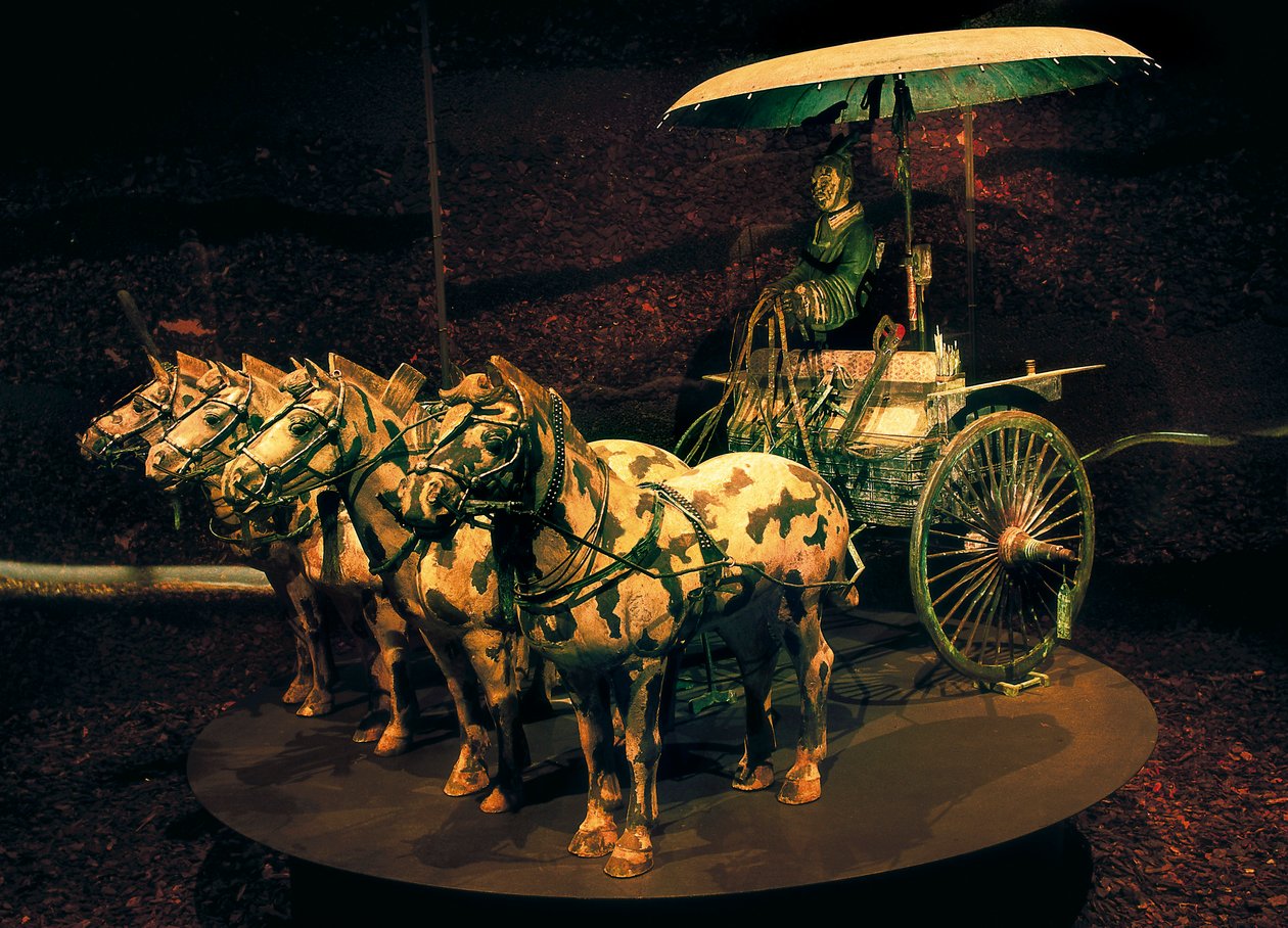 Quadriga, Qin-dynastia, 221-206 eKr. (pronssiveistos) tekijältä Chinese School