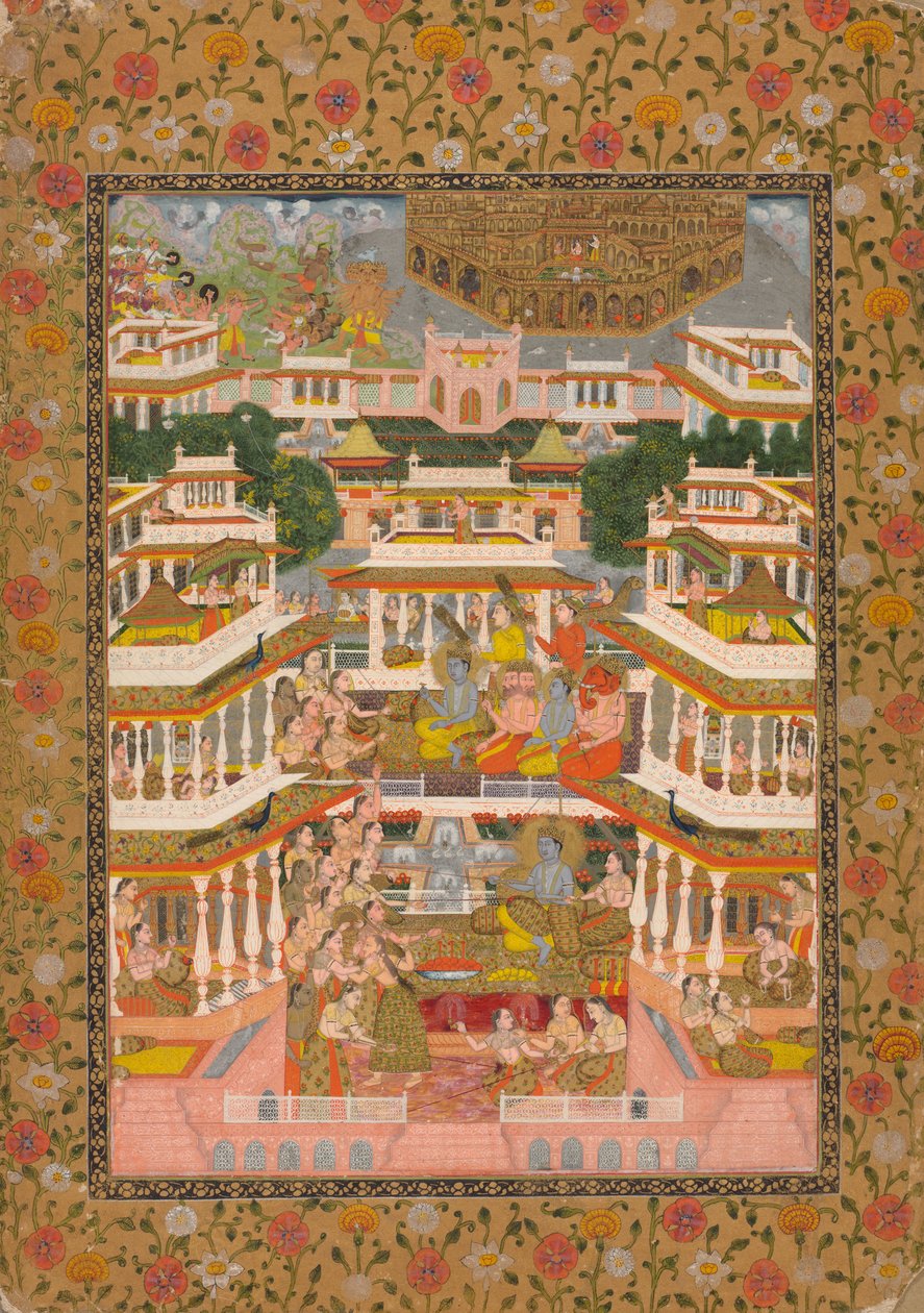 Tiered Court Scene, c. 1735. tekijältä Chitarman II