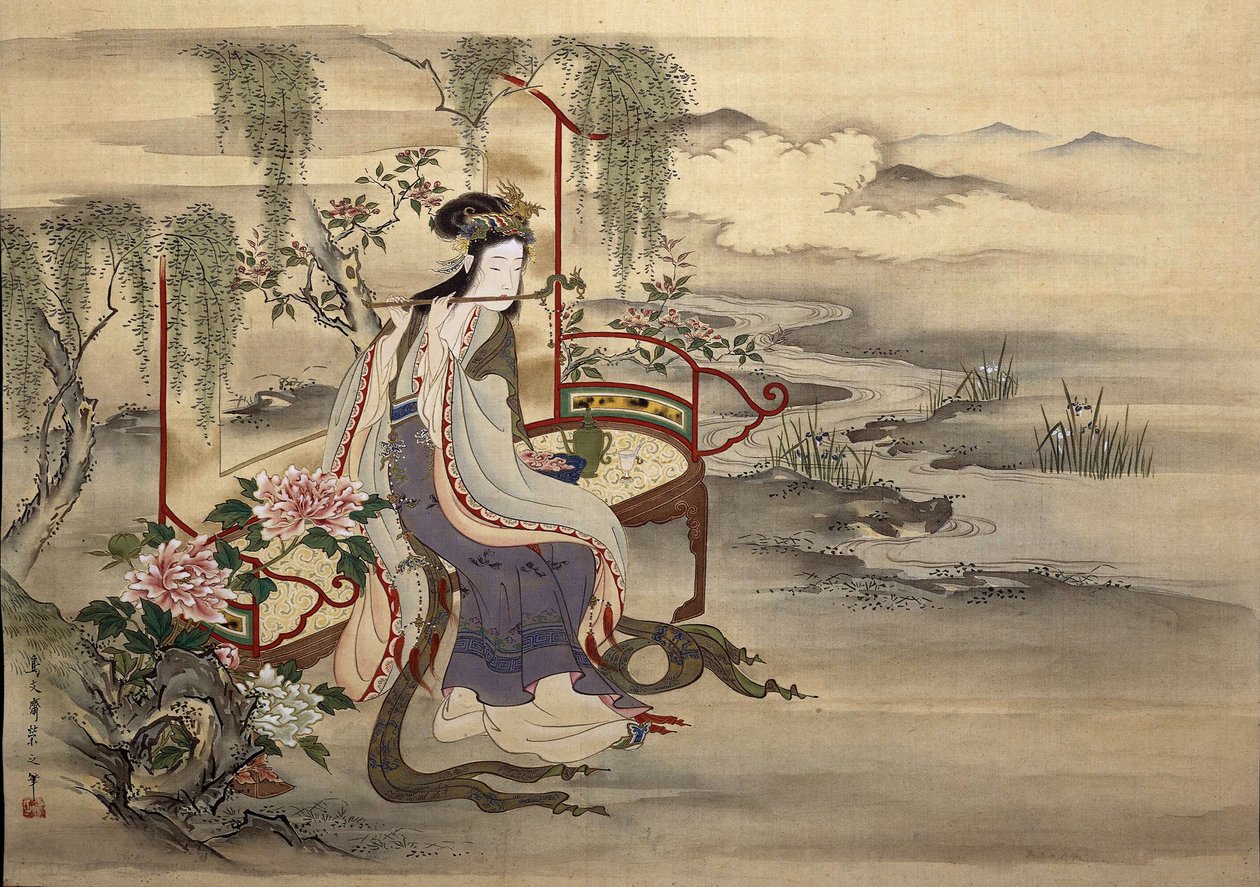Kiinalainen kaunotar Yang Guifei, noin 1810-1815. tekijältä Chobunsai Eishi