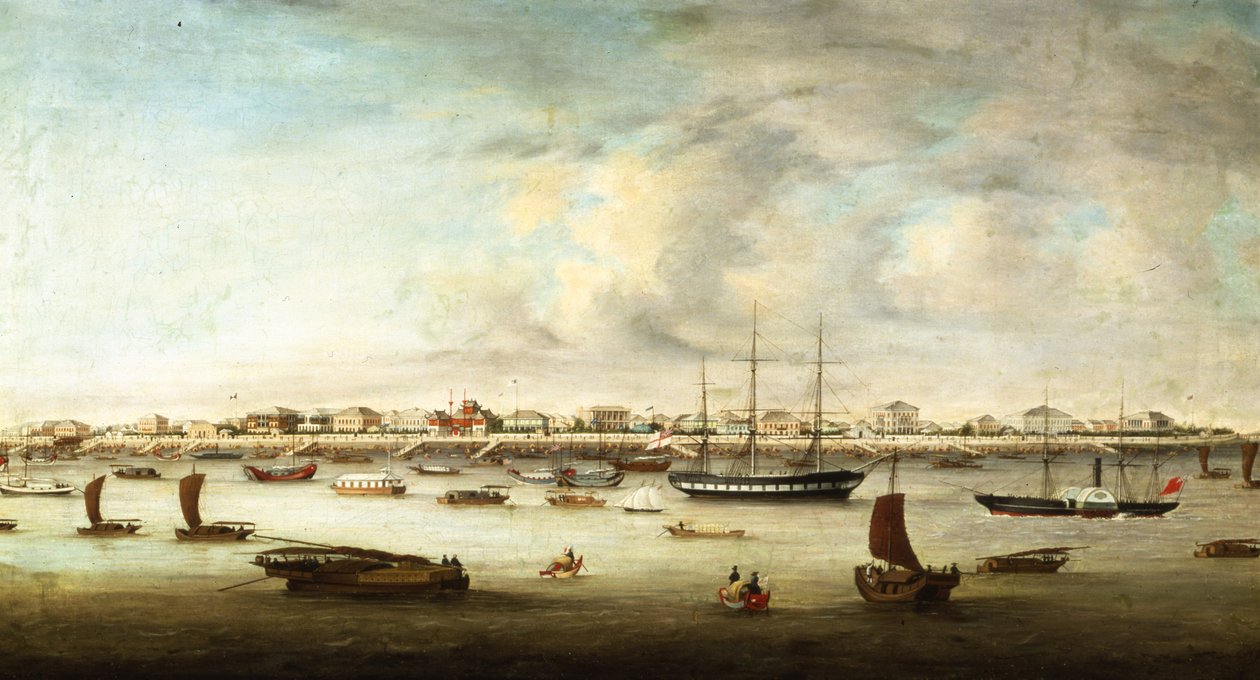 Kiinan kalastusalukset, Shanghai, n. 1857 tekijältä Chow Qua