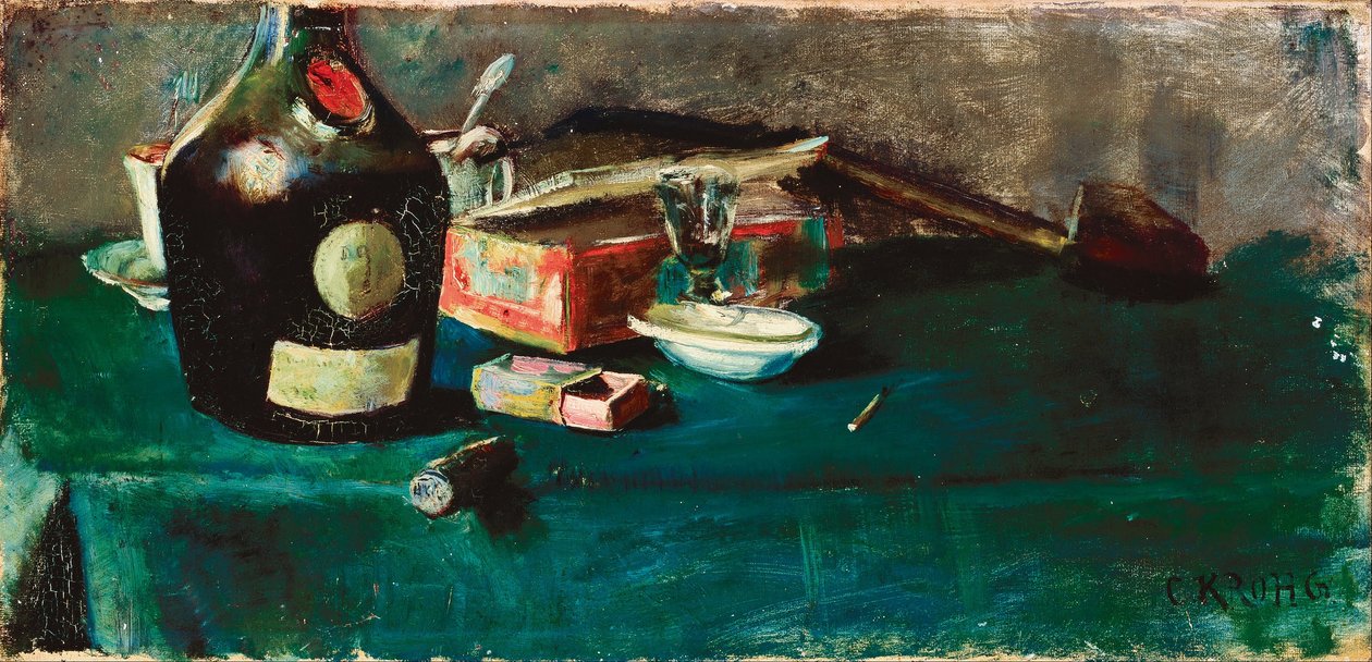 Asetelma D.O.M. pullo tekijältä Christian Krohg