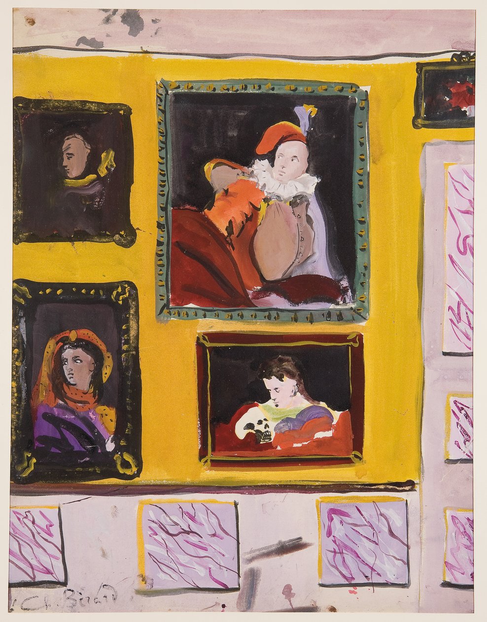 Pukuhahmot, n. 1935-1945 (guassi paperille) tekijältä Christian Bérard