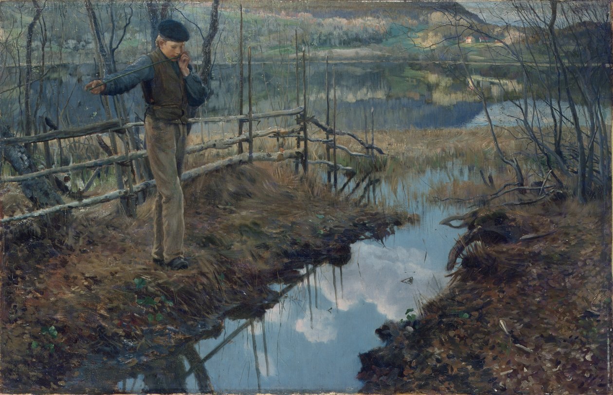 Willow Flute (öljy kankaalle) tekijältä Christian Eriksen Skredsvig
