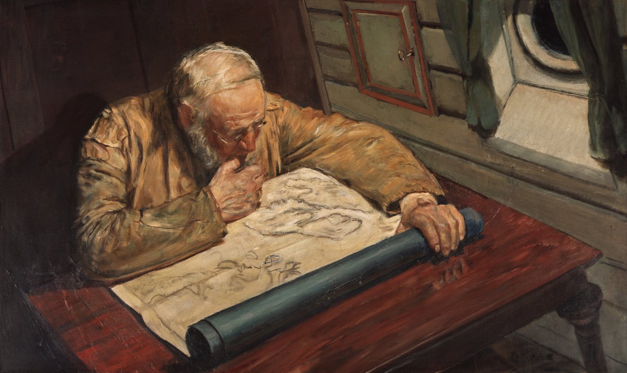 Karttatalossa (maalaus) tekijältä Christian Krohg