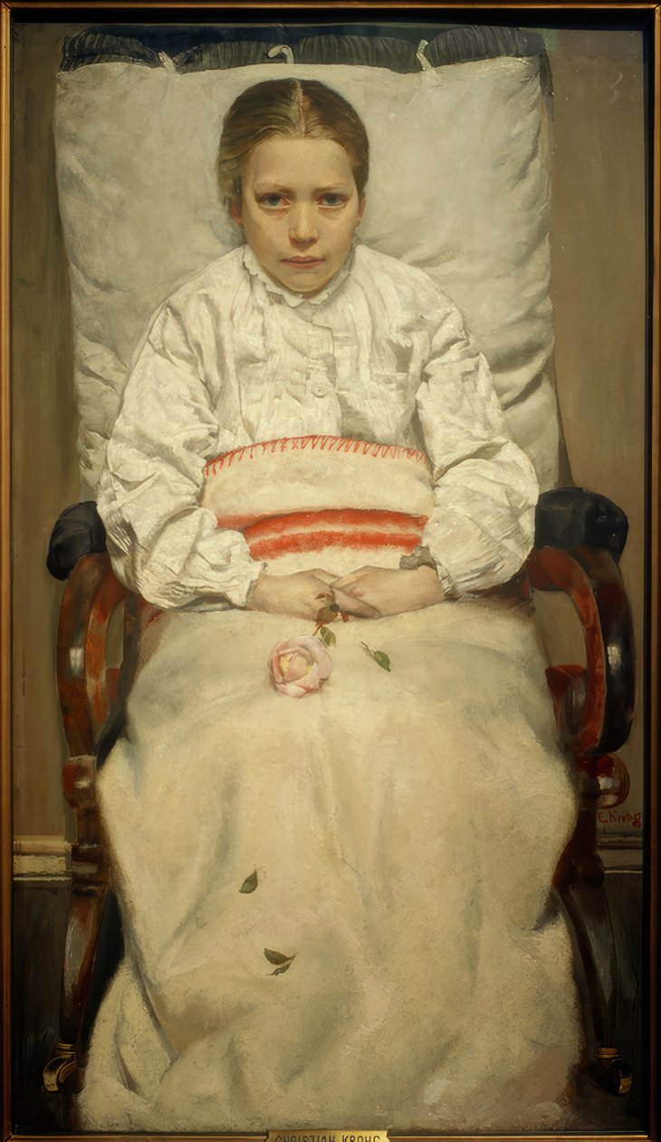 Krankes Mädchen tekijältä Christian Krohg
