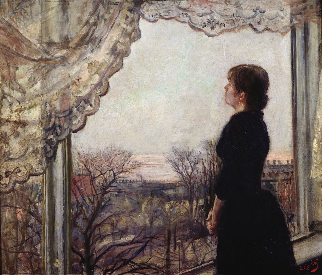 Oda Krohg ikkunan luona tekijältä Christian Krohg