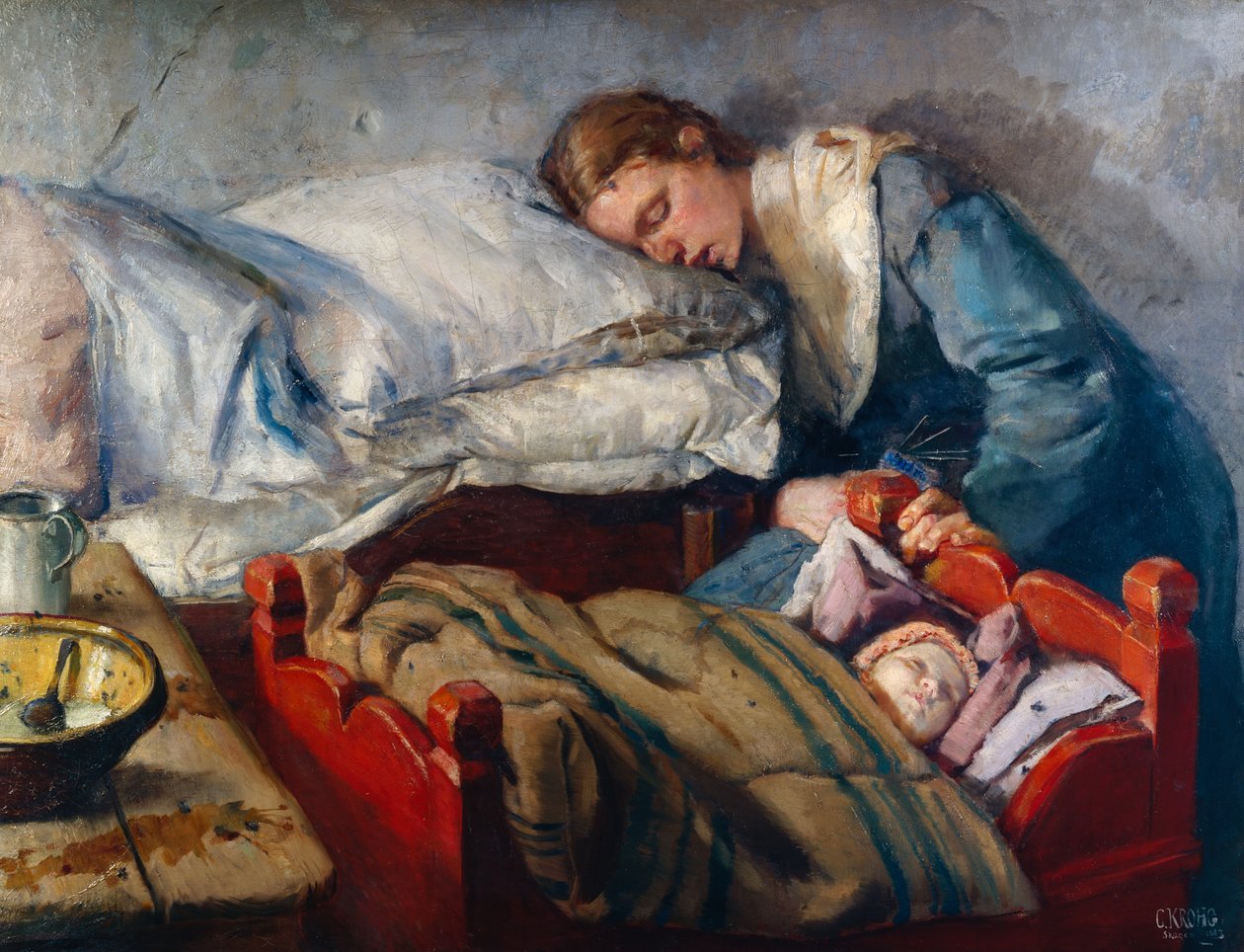 Nukkuva äiti tekijältä Christian Krohg