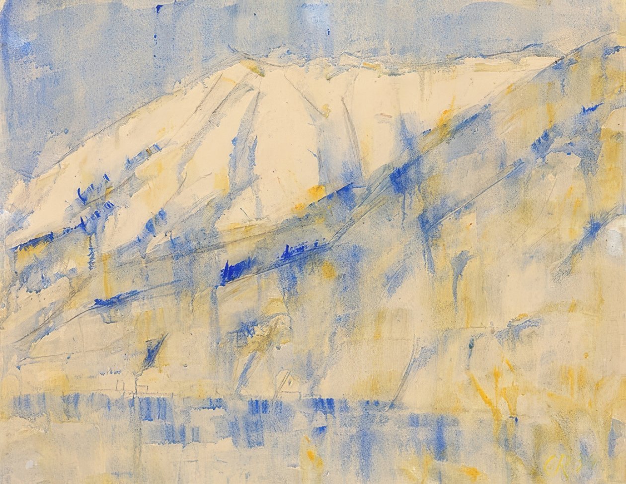 Vuori lumessa Luganon lähellä. 1934 tekijältä Christian Rohlfs
