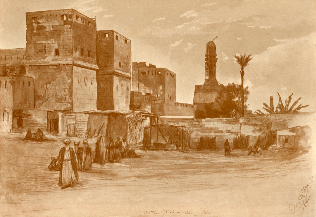 Bab al-Nasrin portti Kairossa, 1898. tekijältä Christian Wilhelm Allers