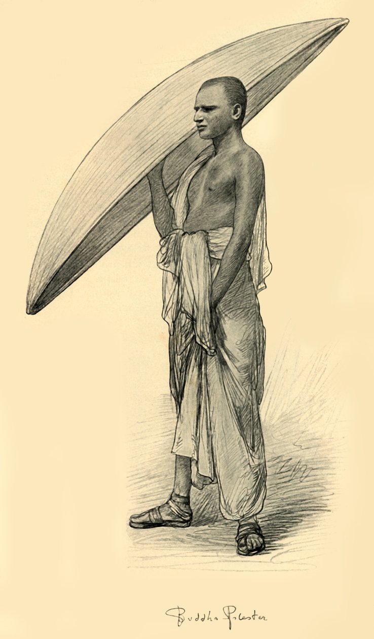 Buddhalainen, Ceylon, 1898. tekijältä Christian Wilhelm Allers