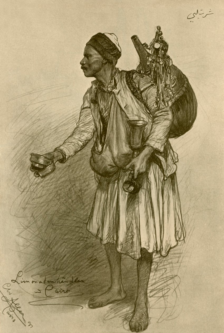 Limonadimyyjä, Kairo, Egypti, 1898. tekijältä Christian Wilhelm Allers