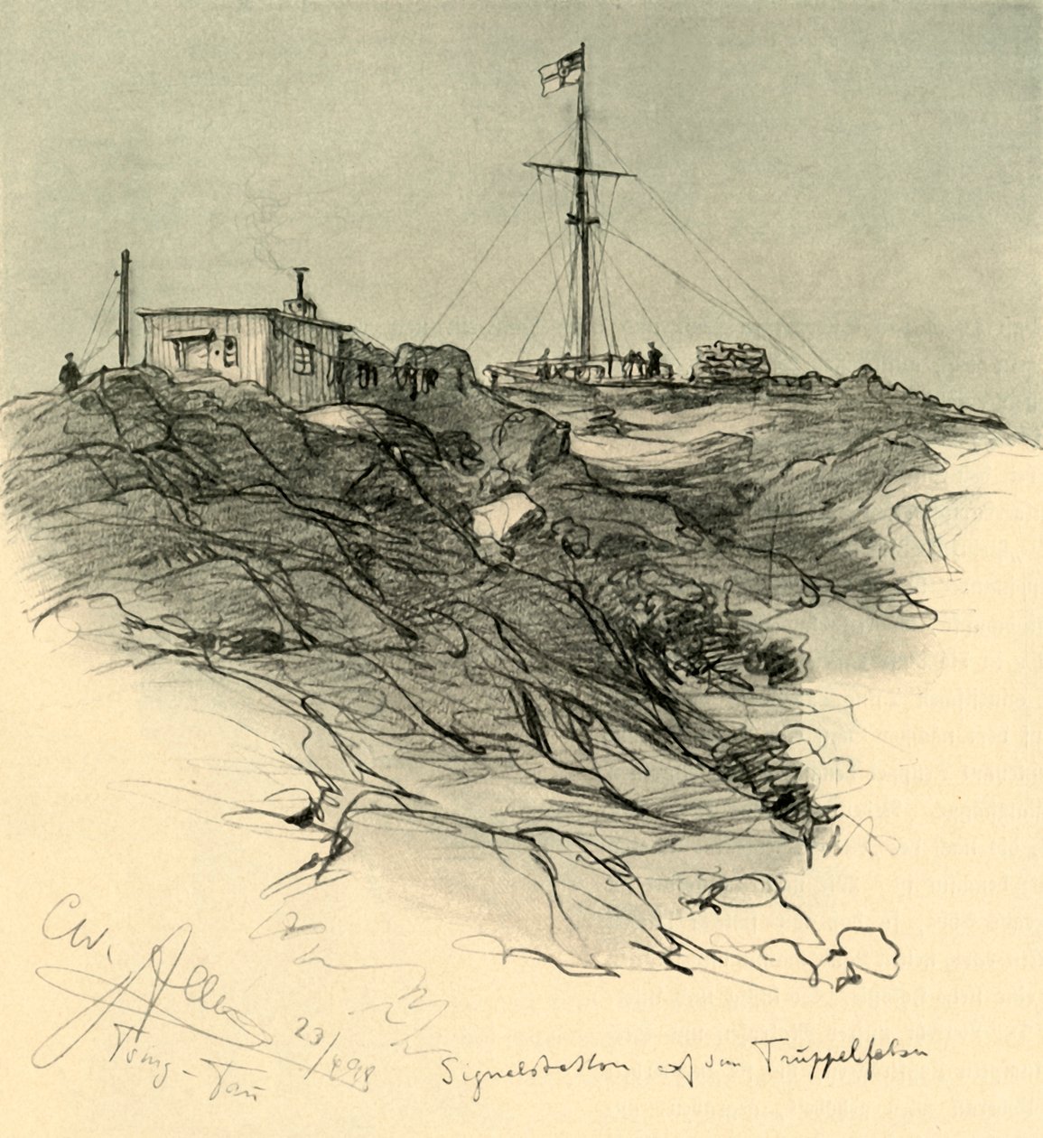 Signalointiasema, Tsingtao, Kiina, 1898. tekijältä Christian Wilhelm Allers