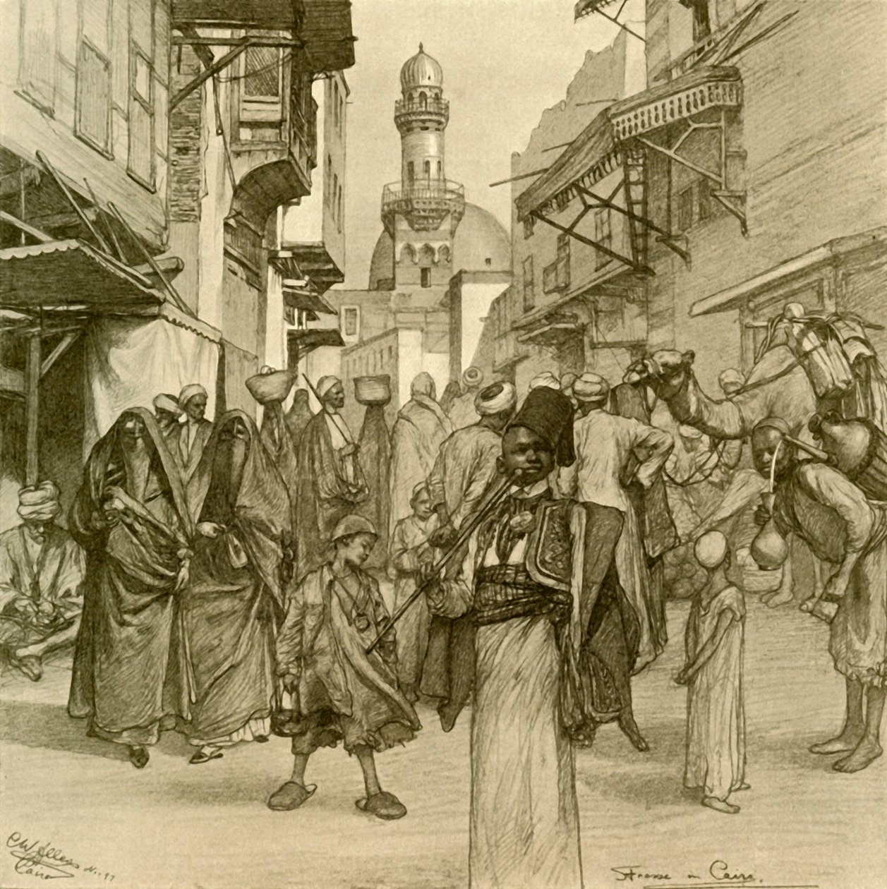 Katu Kairossa, 1898. tekijältä Christian Wilhelm Allers