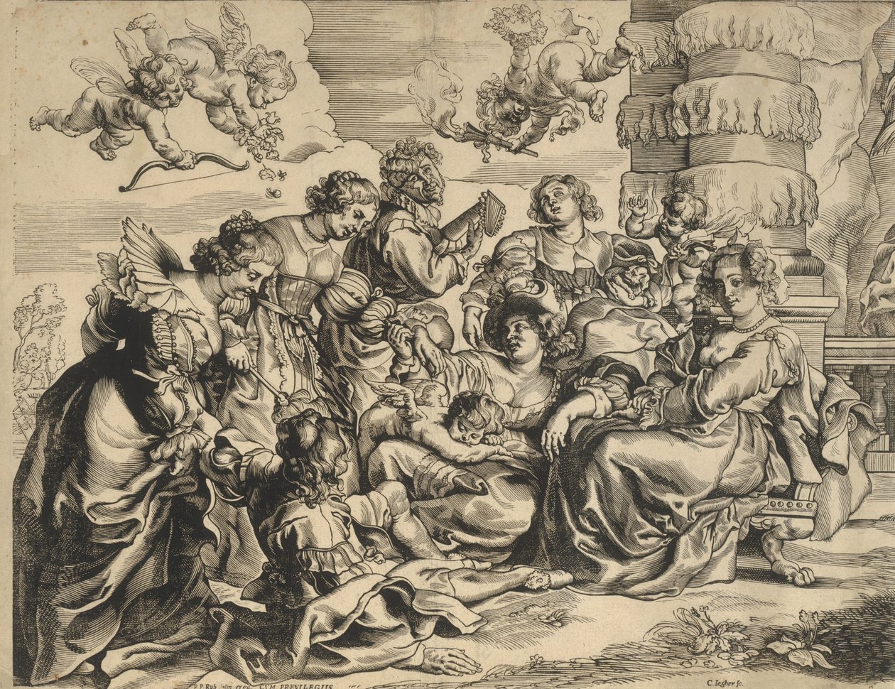 Rakkauden puutarhan vasen kortteli, 1630-luku. tekijältä Christoffel Jegher